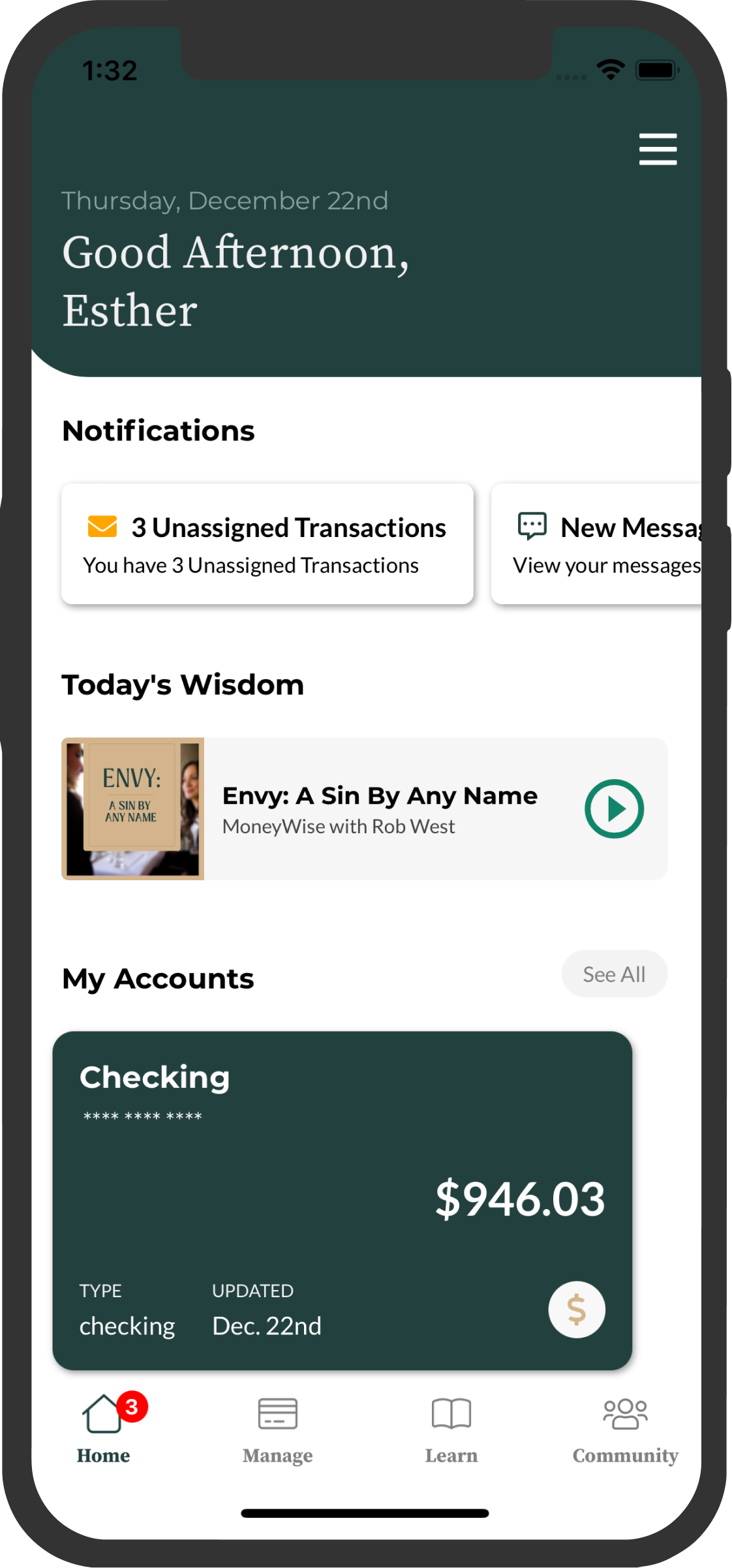 FaithFi App Dashboard